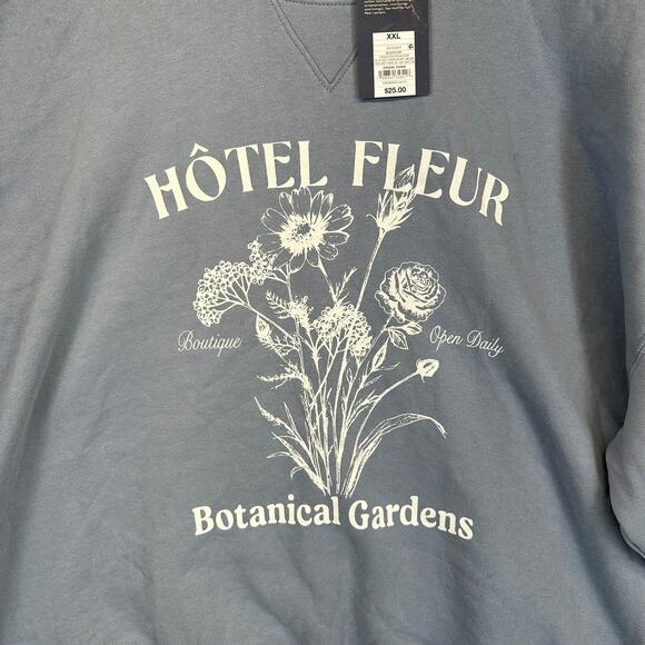 Universal Thread Leisure Studio Oversized Graphic Sweatshirt Women Size XXL Blue - Picture 3 of 15